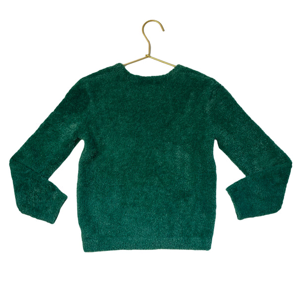 Harper Canyon Green & Pink Flamingo Fuzzy Sweater - Size 7
