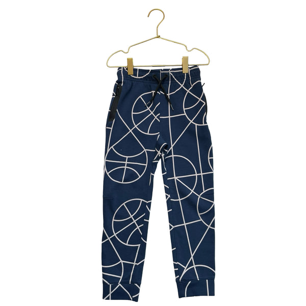 Old Navy Navy & Ivory Basketball Pattern Joggers - Size 5T