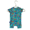 Posh Peanut x Lisa Frank Teal Dolphin Print One-Piece Romper PJ - Size 0-3 Mo