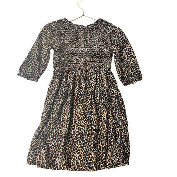 Old Navy Leopard Print Smocked Dress - Size L 10-12