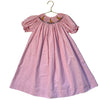 Southern Sunshine Pink Gingham Smocked Christmas Dog Sled Dress - Size 4T