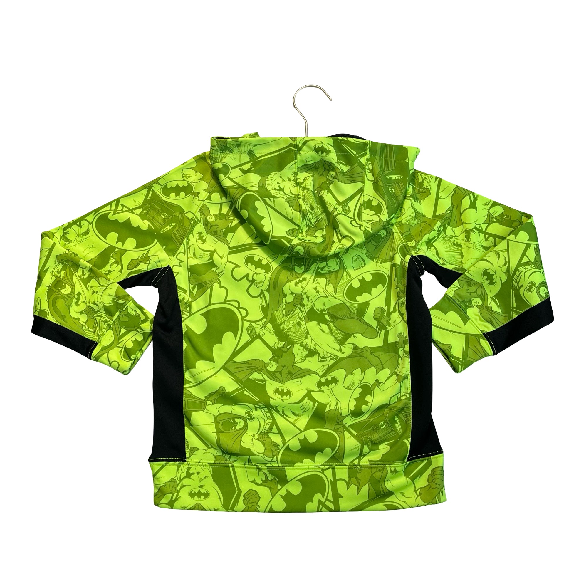 Batman Neon Green Athletic Hooded Sweatshirt - Size S 6-7