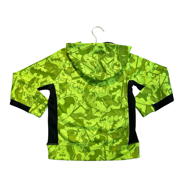 Batman Neon Green Athletic Hooded Sweatshirt - Size S 6-7