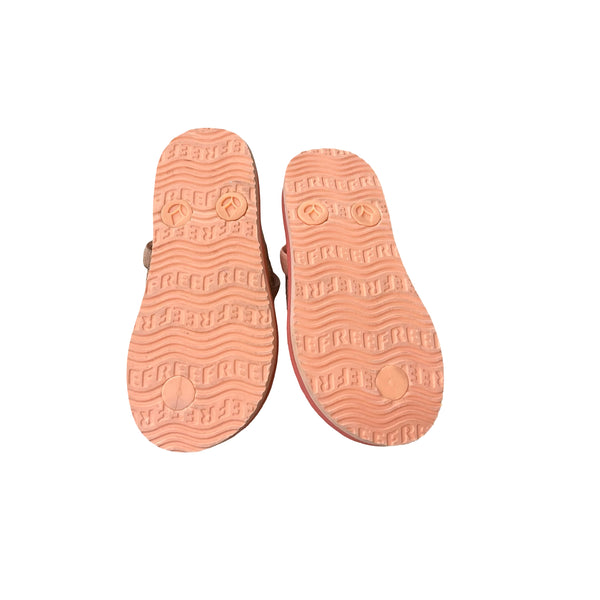 Reef Orange & Gold Glitter Flip-Flop Sandals - Size 3-4