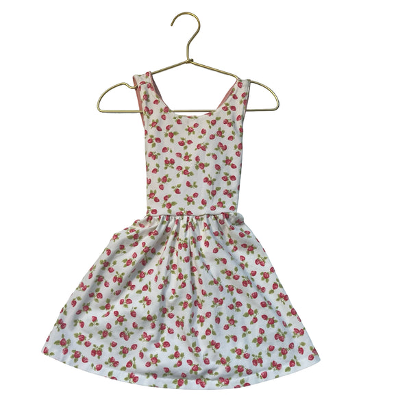 Polo Ralph Lauren Ivory & Red Strawberry Print Dress - Size 3