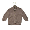 Viverano Brown Cotton Cable-Knit Shawl-Neck Cardigan Sweater - Size 18-24 Mo