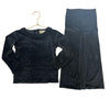 Monica + Andy Black Ribbed Velour Top & Pants Set - Size 2T