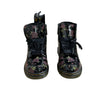 Dr. Martens Black Flower Print Patent Boots - Size 10