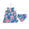 Lilly Pulitzer Blue, Pink, Green Floral Dress & Bloomers - Size 18-24 Mo