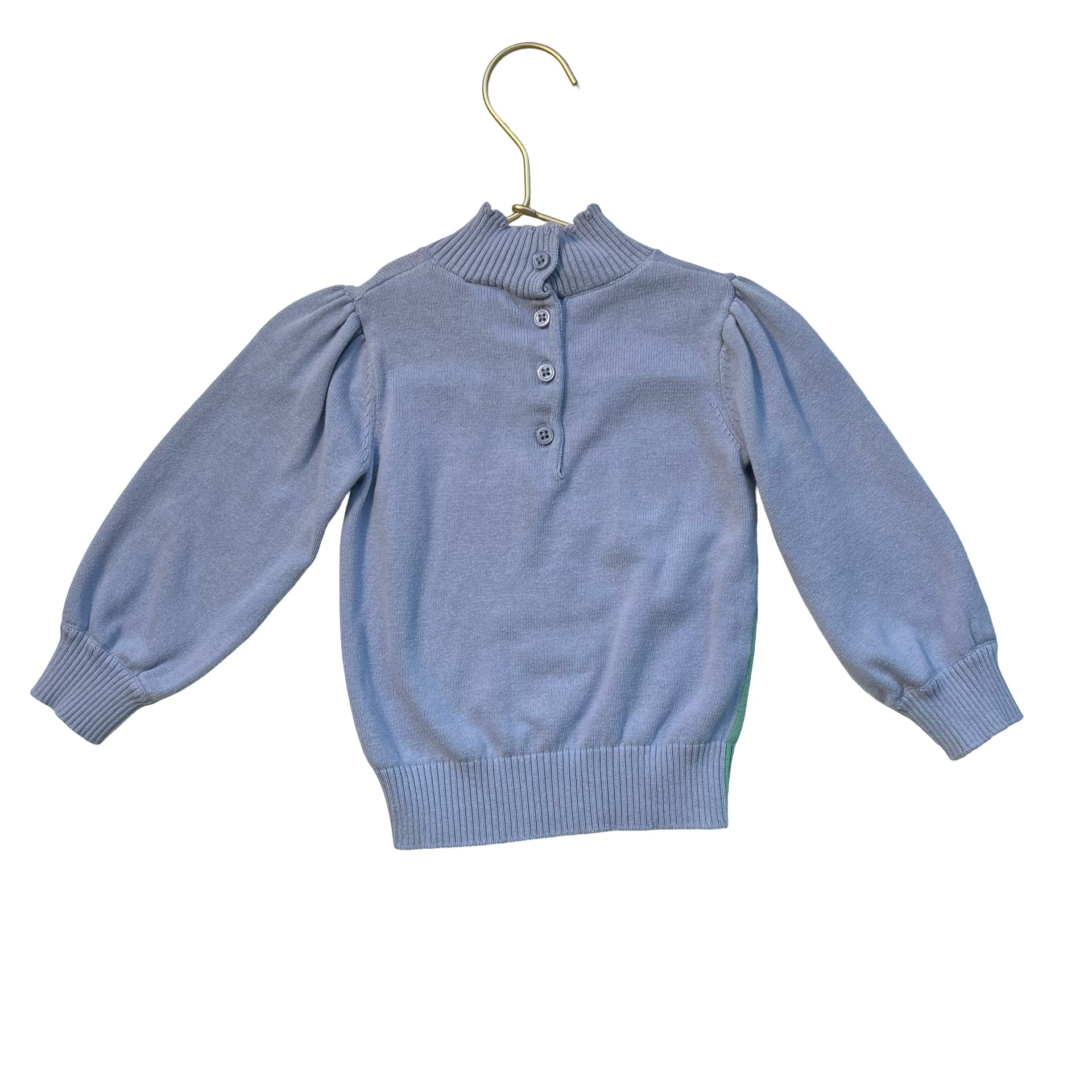 Janie and Jack Periwinkle Blue Cowgirl & Horse Mock Neck Sweater - 12-18 Mo
