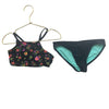 Wonder Nation Black & Multi-Color Floral 2-Piece Swim Suit - Size XS (4/5)