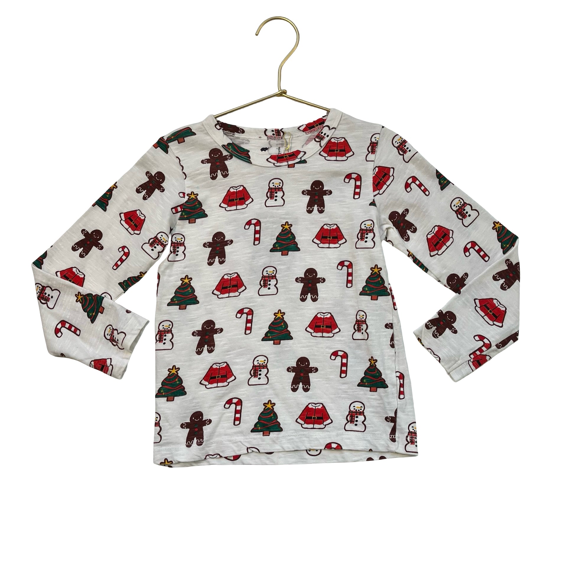 Monica + Andy Ivory Christmas Print Shirt - Size 4T
