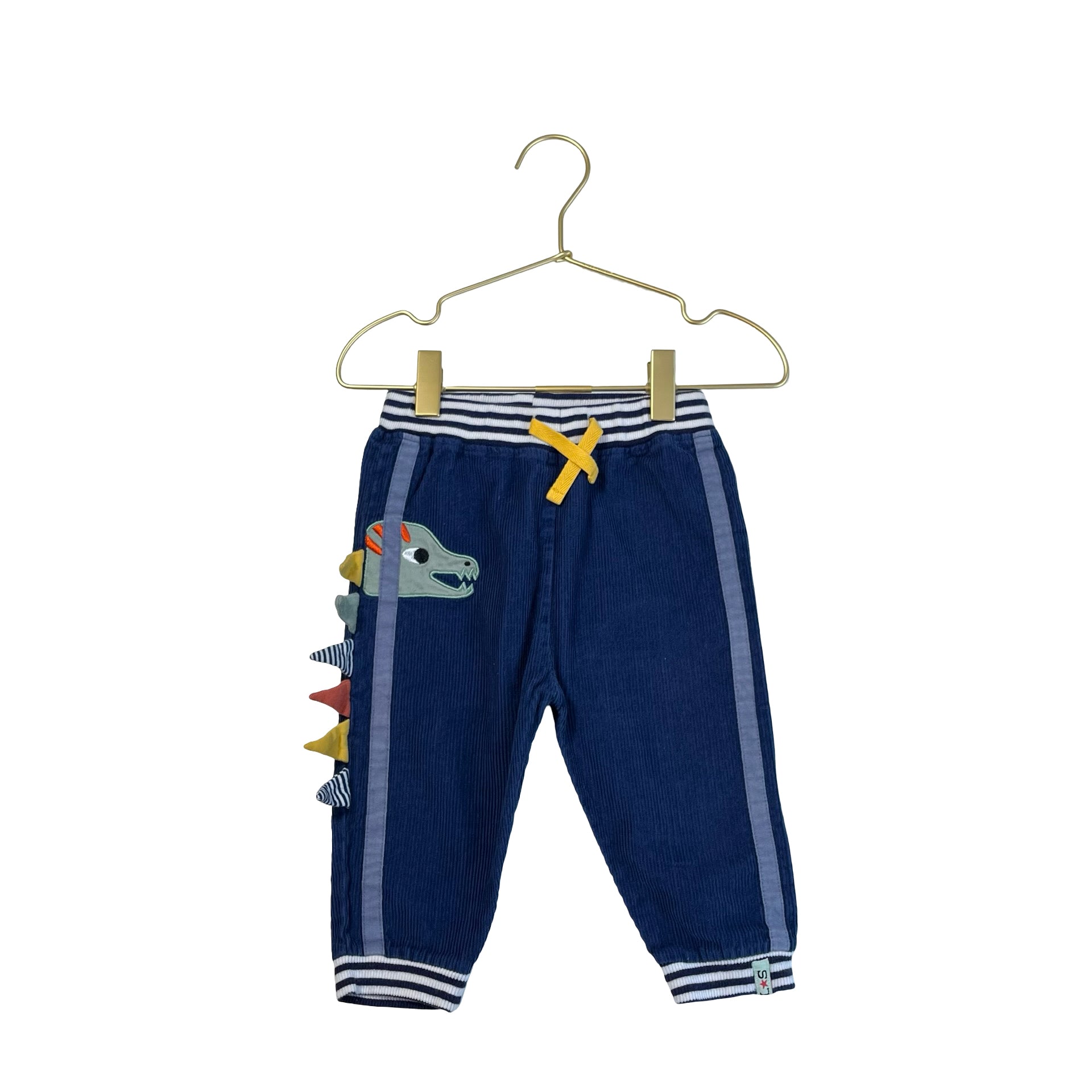 Lilly + Sid Navy Corduroy Dragon Spike Joggers - Size 18-24 Mo
