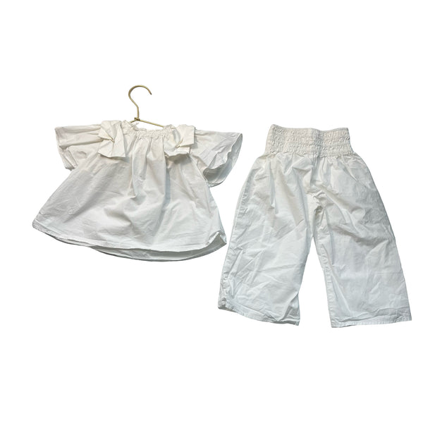 Zara Ivory Blouse & Wide-Leg Pants Set - Size 18-24 Mo