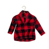 Old Navy Red & Black Check Fleece Funnel-Neck Shirt - Size 18-24 Mo