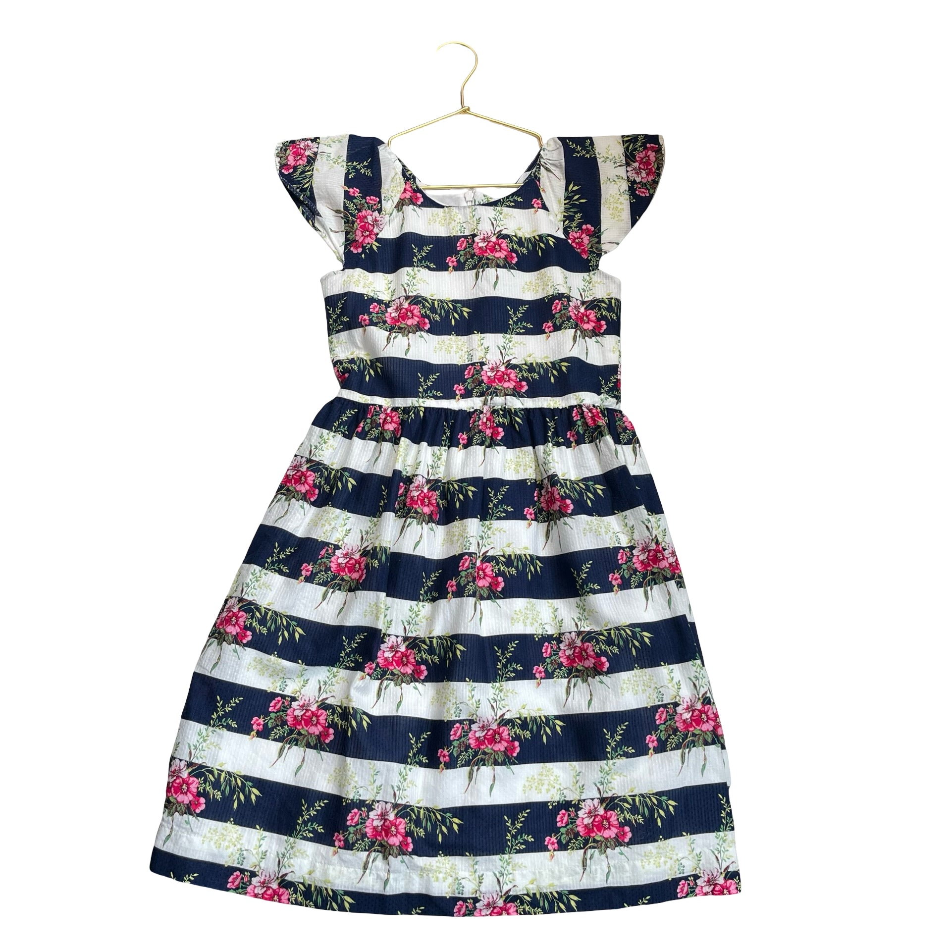 Gap x SJP Navy & Ivory Stripe & Floral Dress - Size M 8