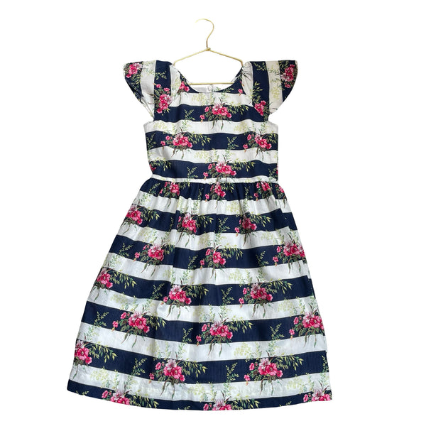 Gap x SJP Navy & Ivory Stripe & Floral Dress - Size M 8