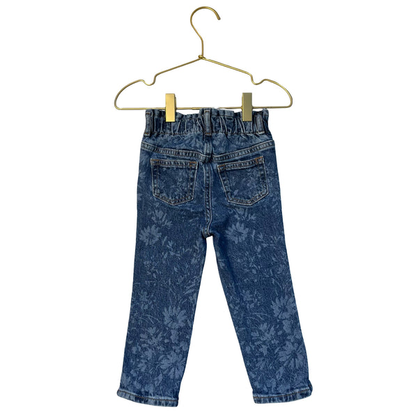 Gap Denim Floral Print 'Mom Jean' - Size 18-24 Mo