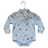 Bella Bliss Light Blue Halloween Print Turtleneck Bodysuit with Tags - 18 Mo