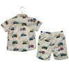 H&M Ivory Construction Truck Print Button Down Shirt & Shorts Set - Size 3T