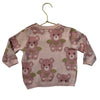 Hux Pink & Fold Metallic Angel Wing Bears Sweater - Size 6-12 Mo