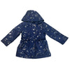 London Fog Navy & Silver Star Hooded Lined Jacket - Size 3