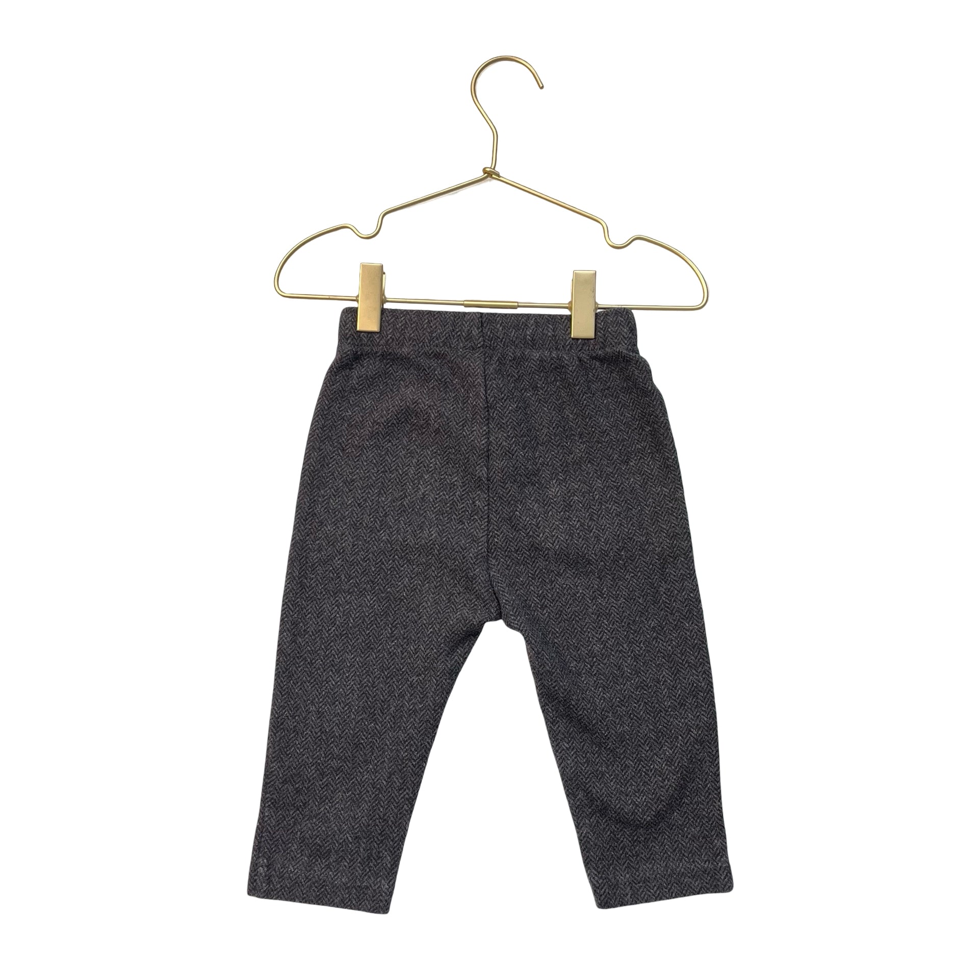 Zara Dark Gray Herringbone Flannel Pants - Size 12-18 Mo