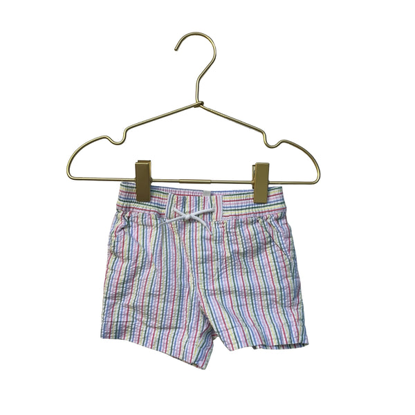 Janie and Jack Pastel Rainbow Striped Seersucker Shorts - Size 3-6 Mo