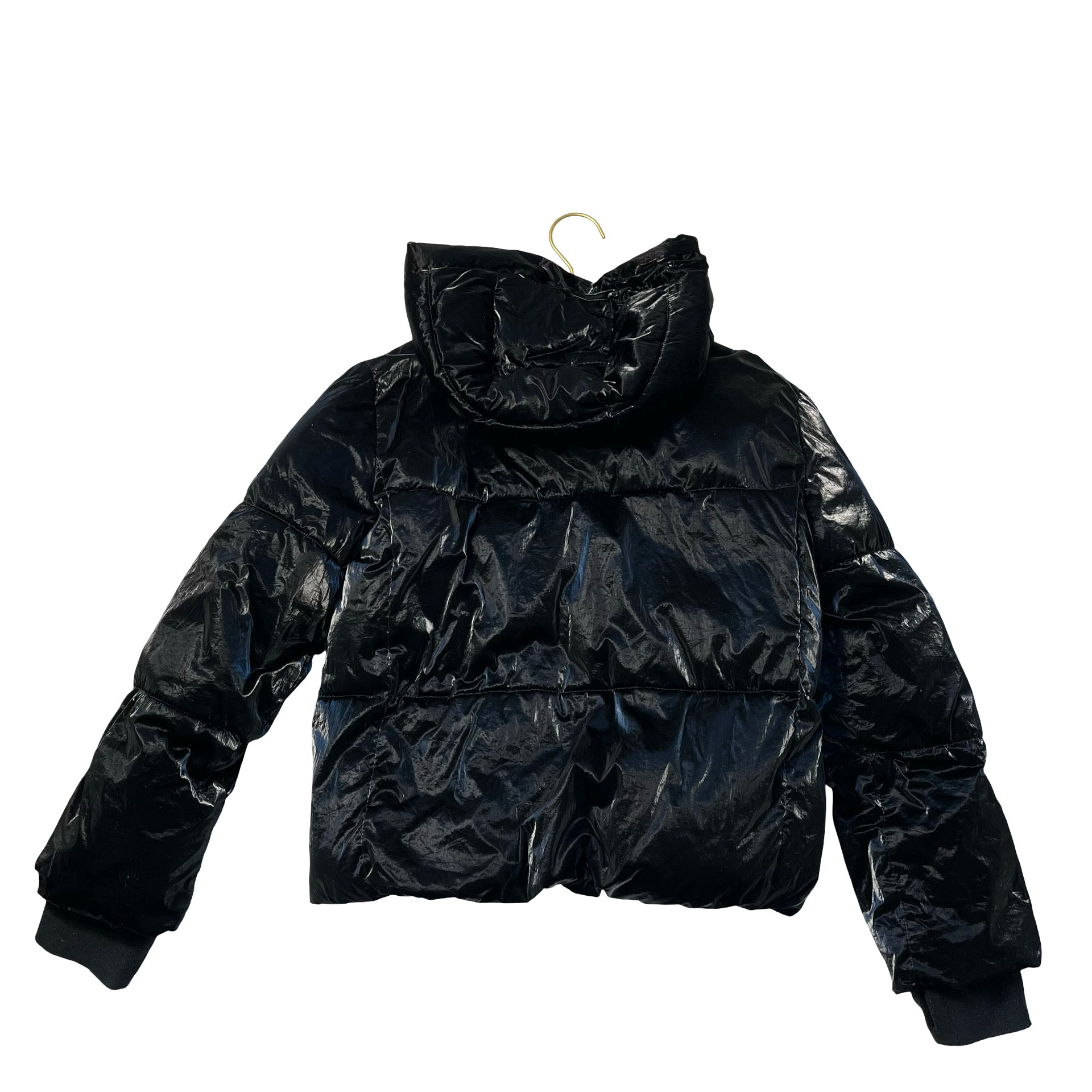 Gap Kids Black Irridescent Hooded Puffer Jacket - Size M 8
