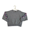Tea Collection Gray Sweatshirt, Butterfly Print Sleeves - Size 4