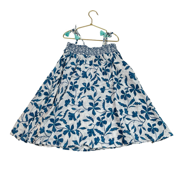 Hatley White & Blue Floral Cover-Up Dress - Size 7