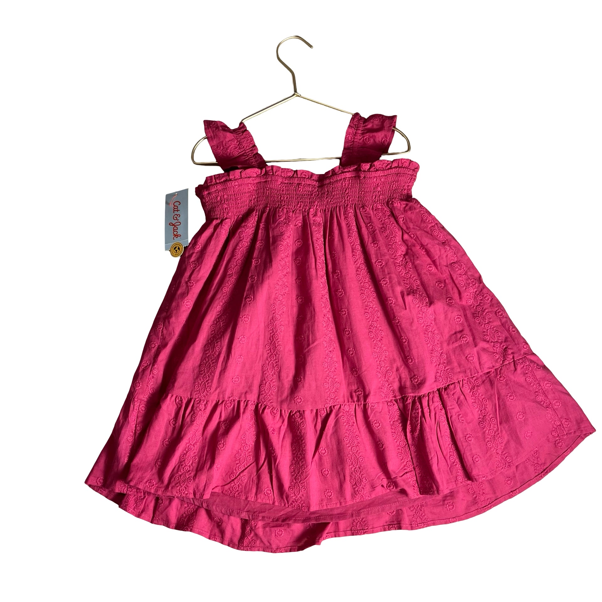 Cat & Jack Raspberry Pink Embroidered Dress - Size 5T