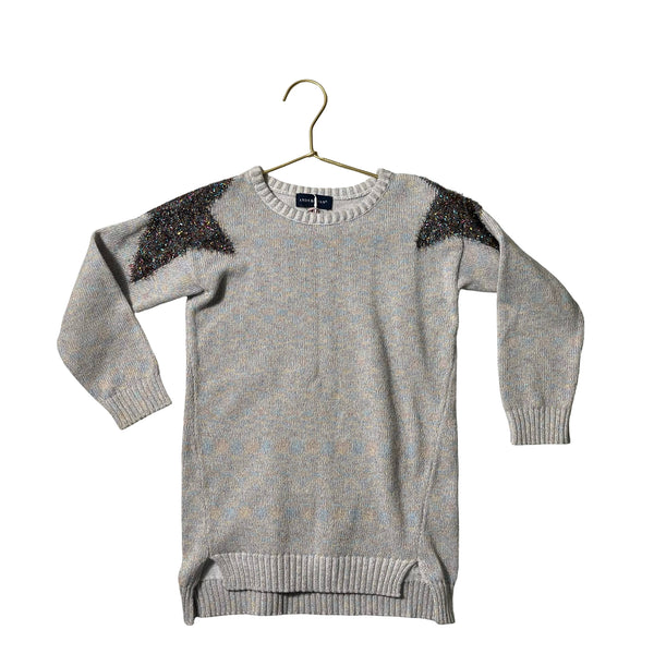 Andy & Evan Gray & Multi-Color Metallic Star Sweater Dress - Size 4T