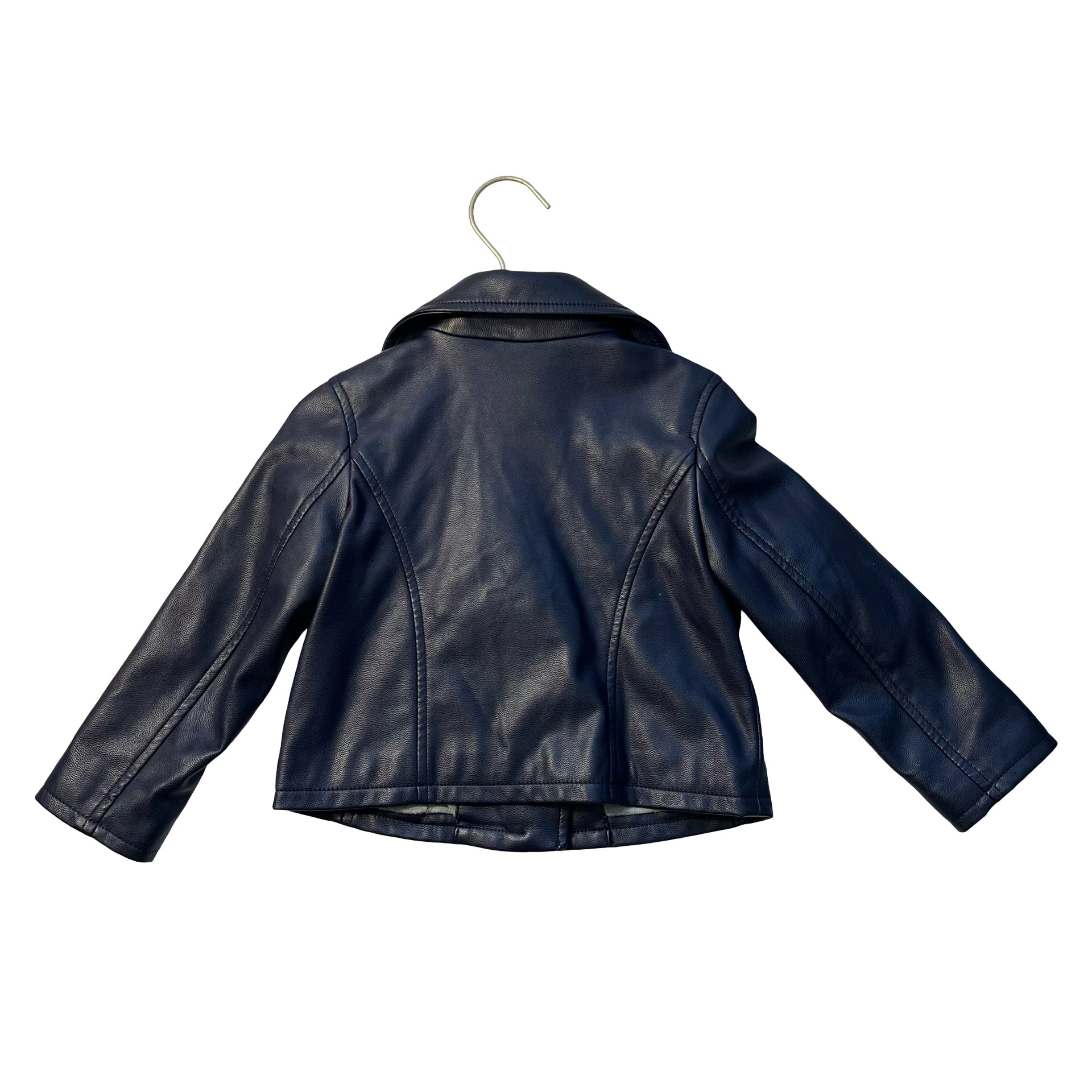 Baby Gap Navy Faux Leather Motorcycle Jacket - Size 3