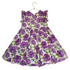 Pink Chicken Ivory & Purple Floral & Silver Metallic Dress - Size 7Y