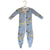 Hart & Land Light Blue Airplane Print Footed PJs - Size 6-12 Mo