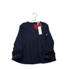Janie and Jack Navy, Red Plaid Bow Faux Fur Cuff Shirt w/ Tag - Size 4
