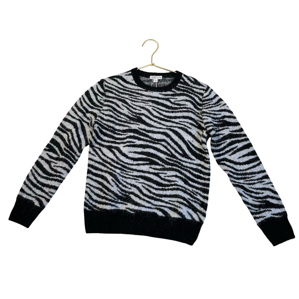 Crewcuts Gray & Black Zebra Print Sweater - Size M 8-9