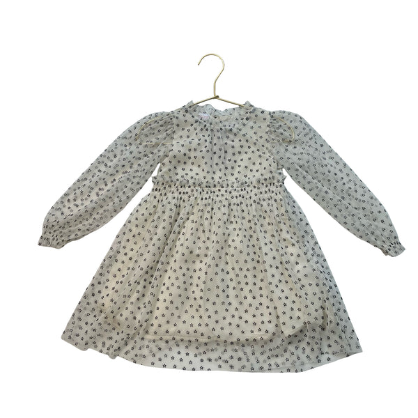 Zara Ivory & Black Flower Print Tulle Dress - Size 2-3