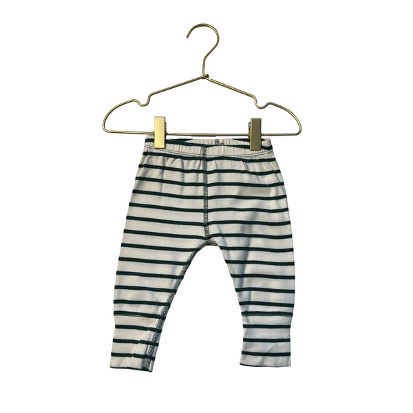 Hanna Andersson Ivory & Green Striped Pants - Size 3-6 Mo