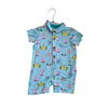 Posh Peanut Light Green Animal Donut Print Polo Romper - Size 18-24 Mo