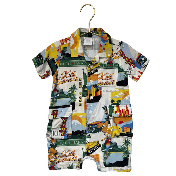 KITH Travel Print Romper - Size 9-12 Mo