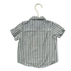 7 For All Mankind Green & Ivory Stripe Linen-Blend Shirt - Size 12 Mo