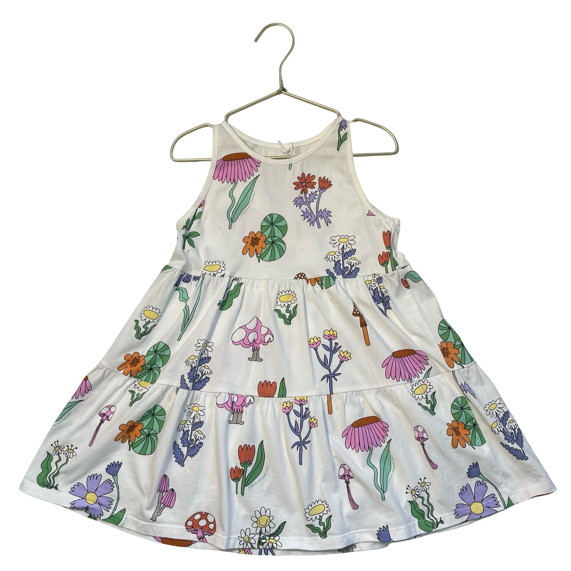 Stella McCartney White & Multi-Color Flower Print Dress - Size 6