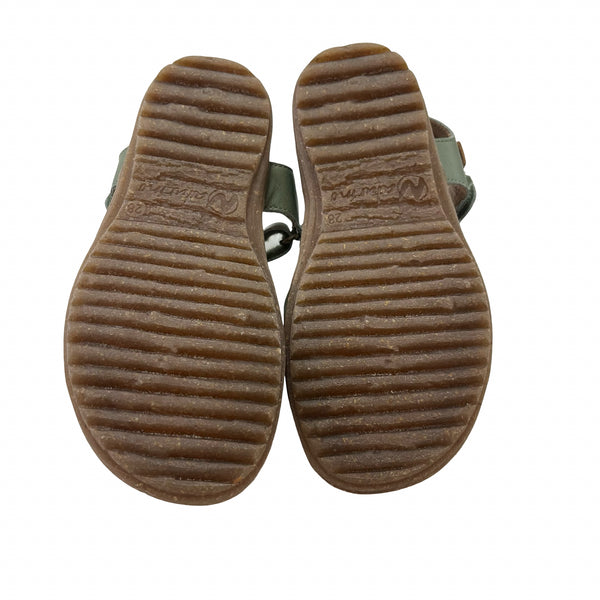 Naturino Green & Pink Flower Leather Sandals - Size 28 (11)