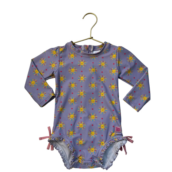 Ruffle Butts Lavender Sun Print Swim Suit - Size 18-24 Mo