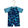 Andy & Evan Blue Shark Print Swim Suit Romper - Size 0-3 Mo