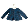 Okaidi Teal & Navy Pattern Corduroy Blouse - Size 3A