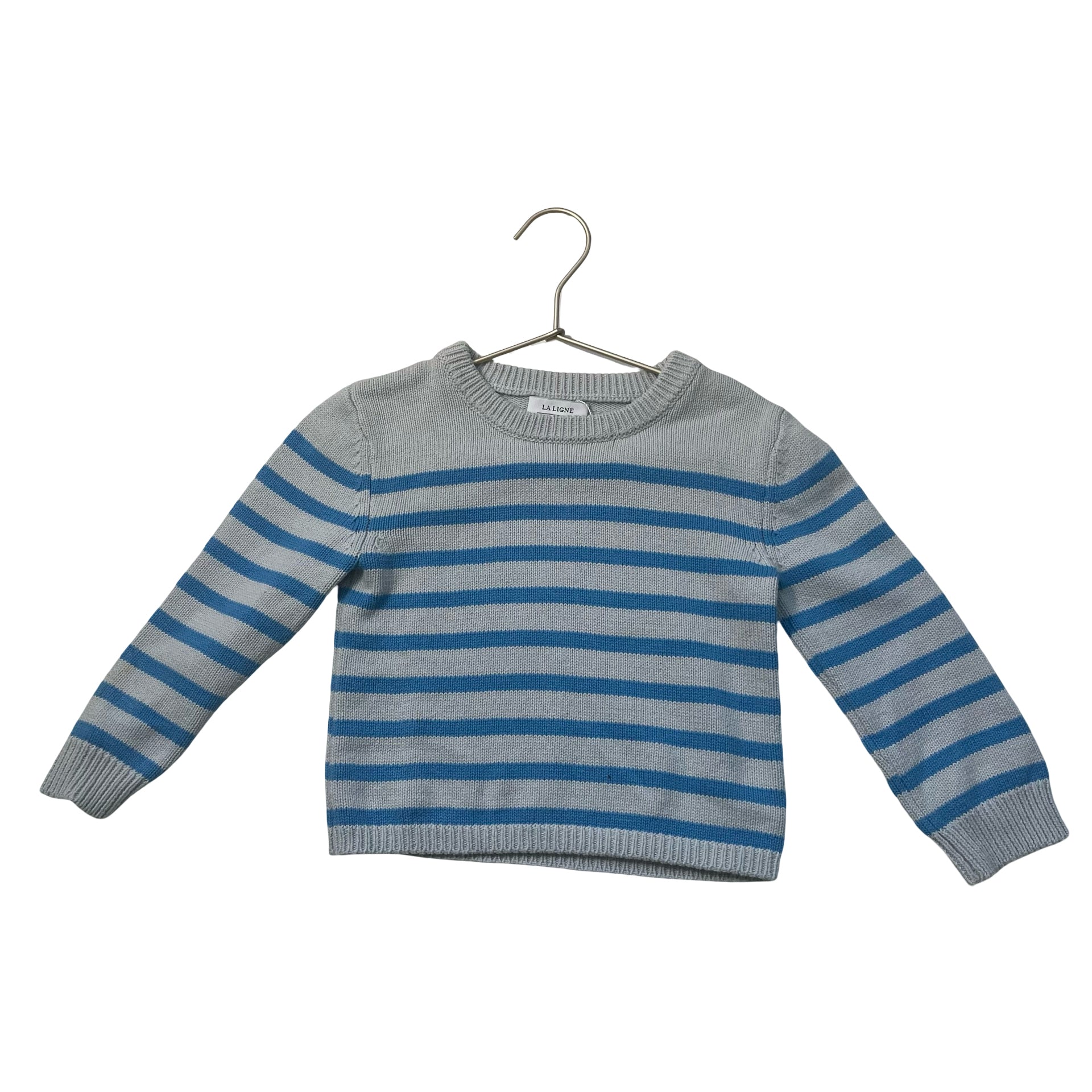 La Ligne Blue Striped Cotton Sweater - Size 2