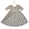 Hanna Andersson Ivory & Pastel Unicorn & Rainbow Print Dress - Size 6-7